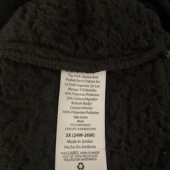 Terra & Sky Black Quilted Teddy Jacket - Picture 6 of 6